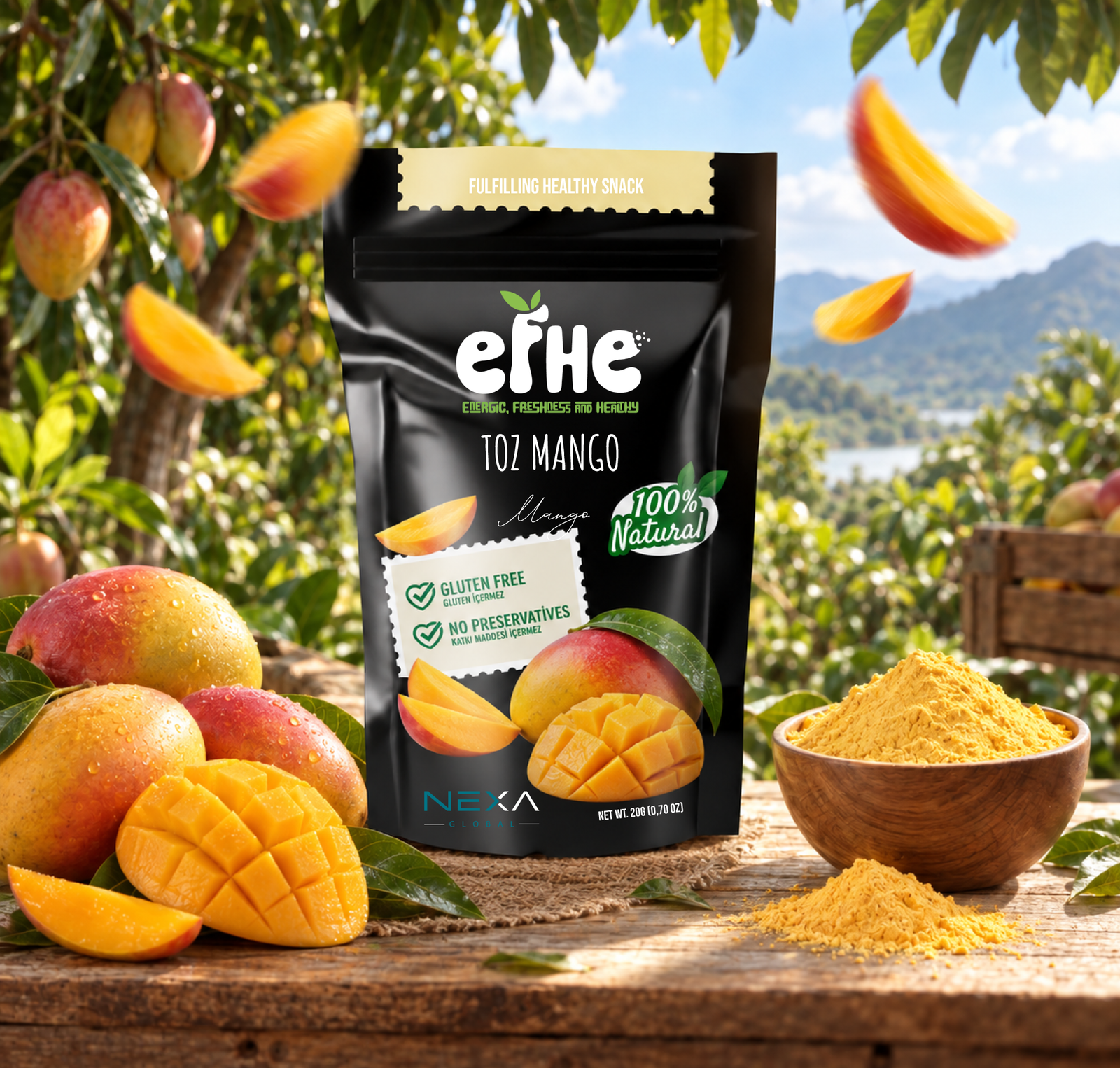 Dondurularak Kurutulmuş Mango Tozu 50 g